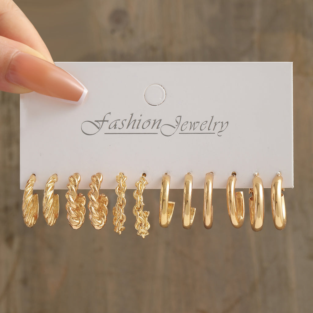 Fashion Pearl and Alloy Earrings Set
