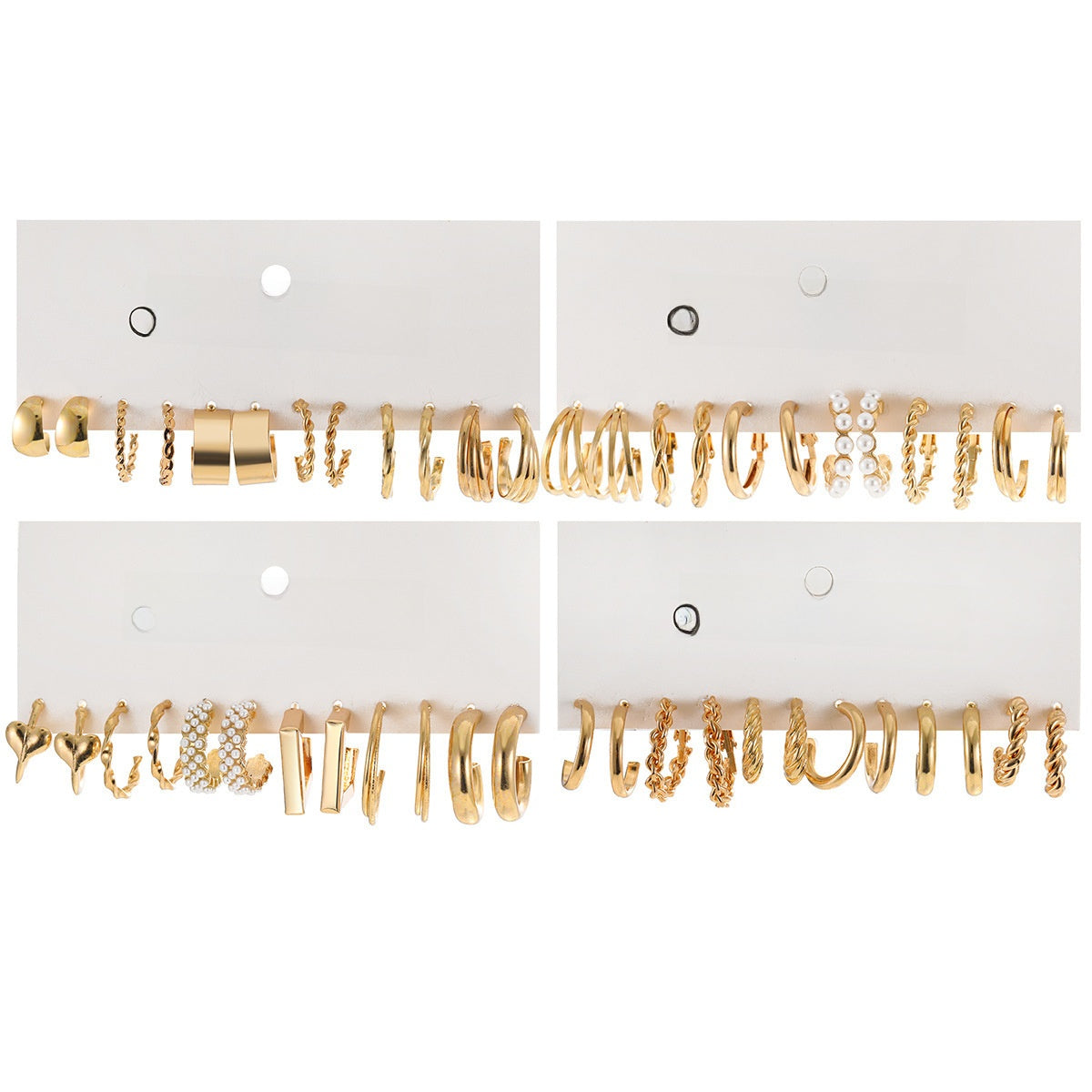 Fashion Pearl and Alloy Earrings Set