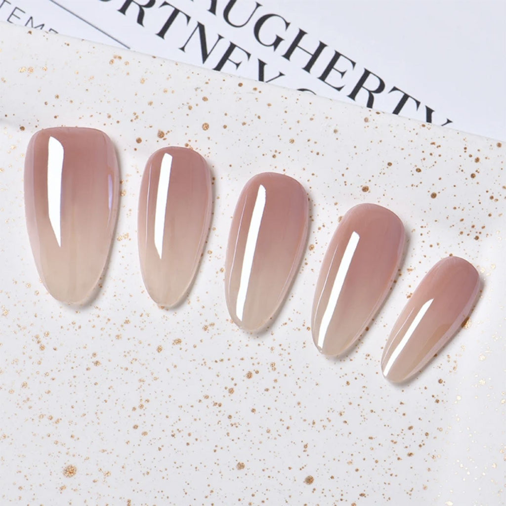 Almond Nude Gradient Wearable Fake Nails