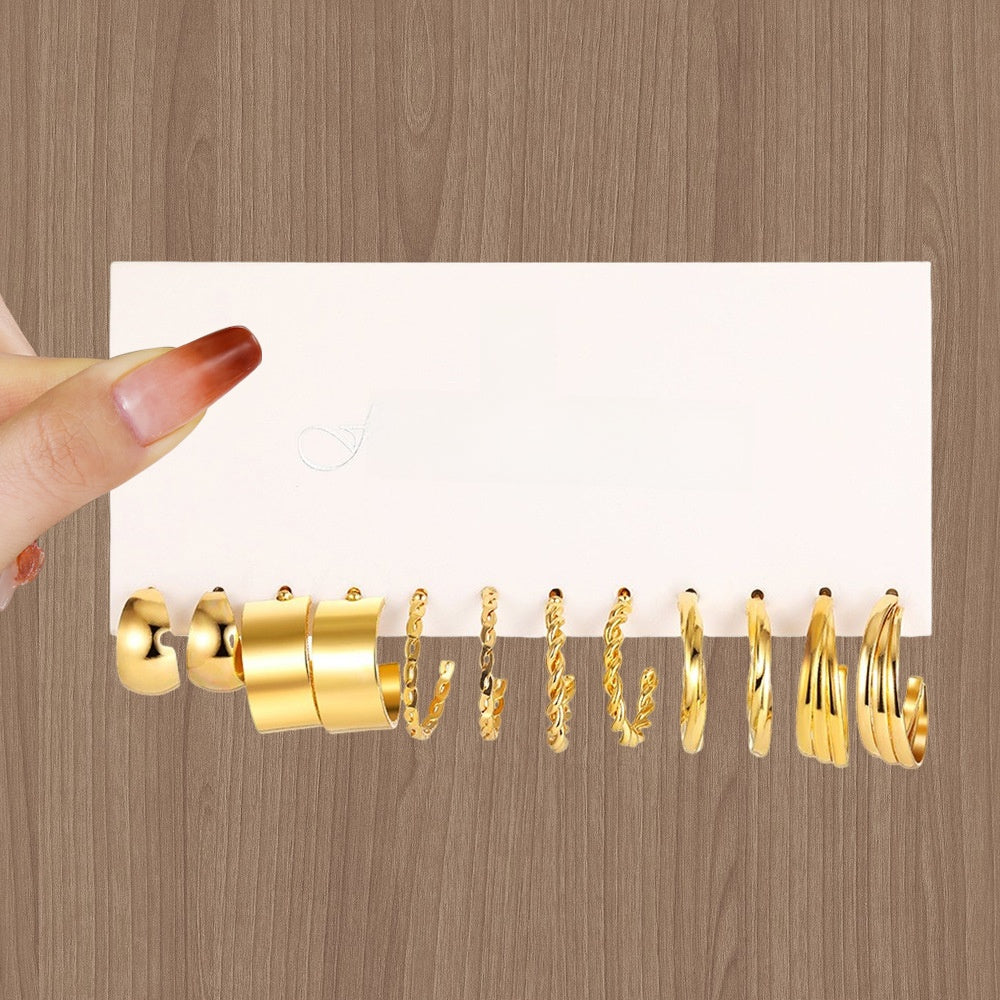 Fashion Pearl and Alloy Earrings Set