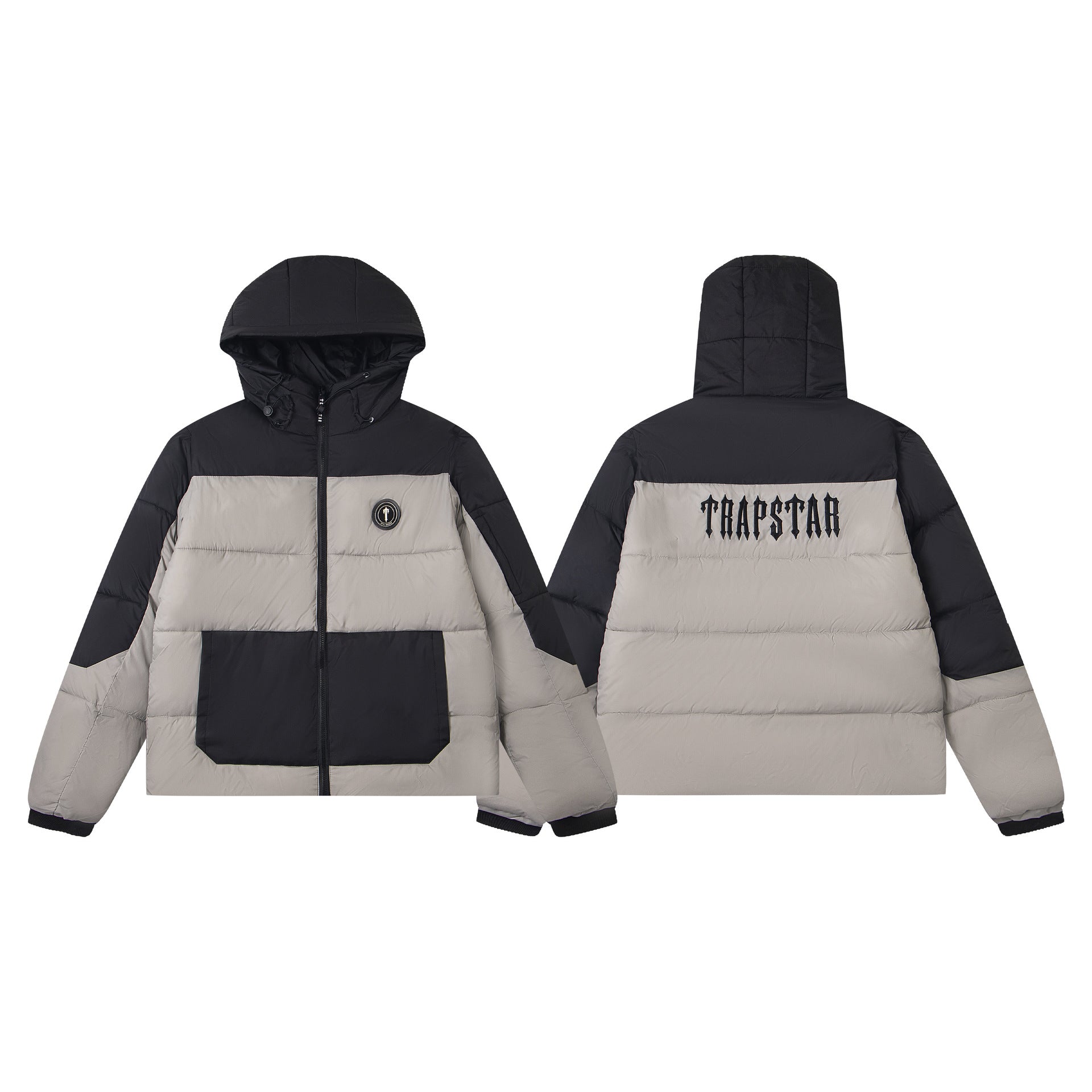 Black glossy thickened cotton jacket with small logo