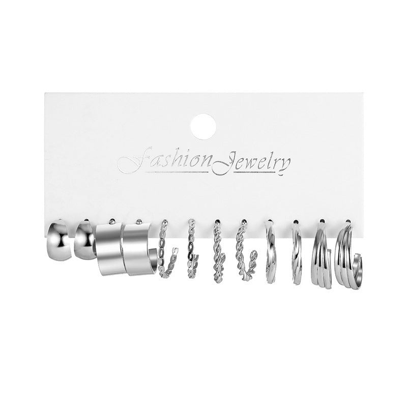 Fashion Pearl and Alloy Earrings Set