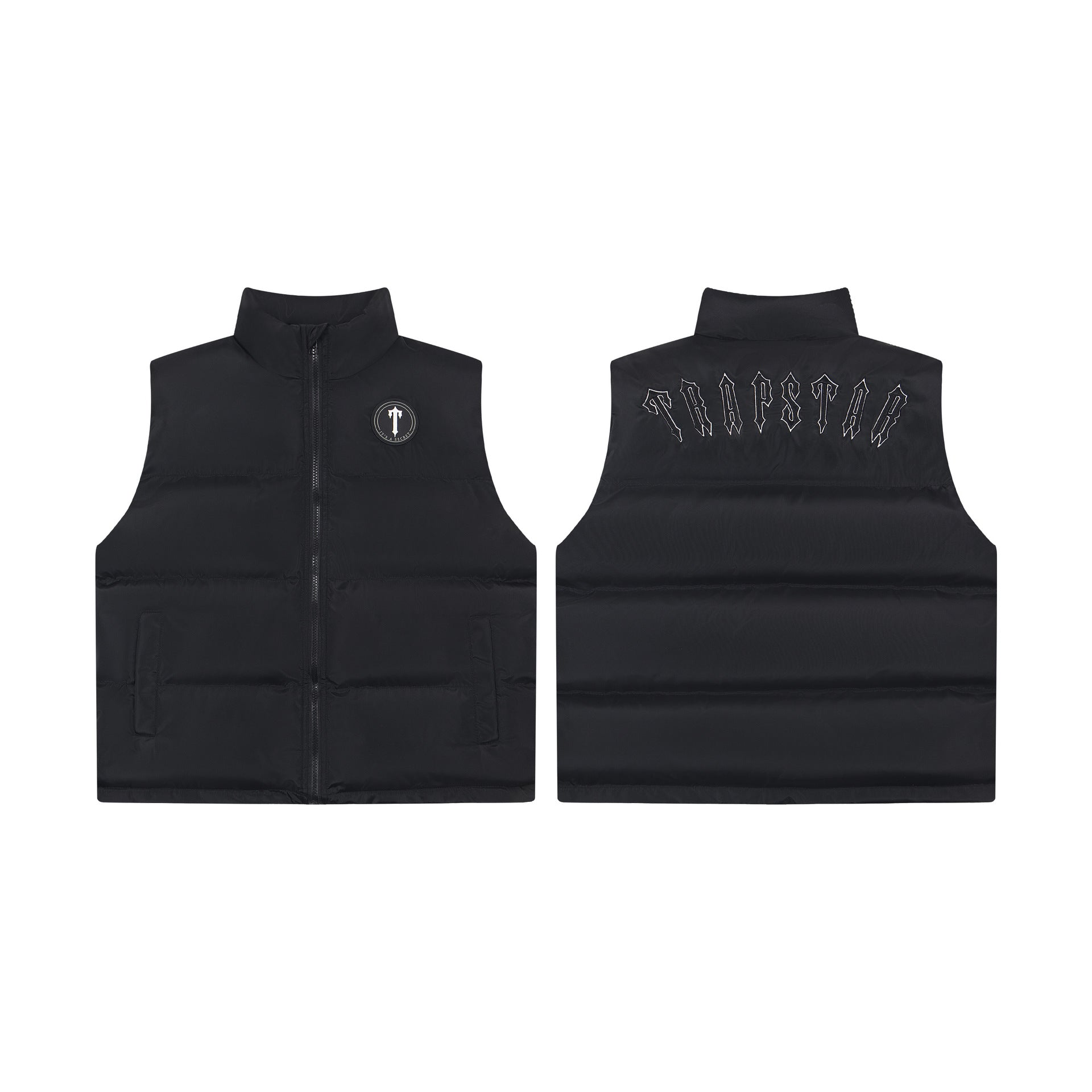 Black glossy thickened cotton jacket with small logo