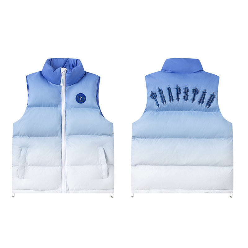 Black glossy thickened cotton jacket with small logo