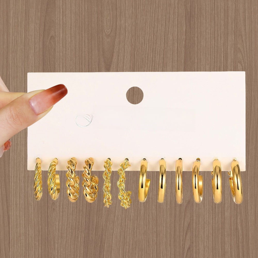 Fashion Pearl and Alloy Earrings Set