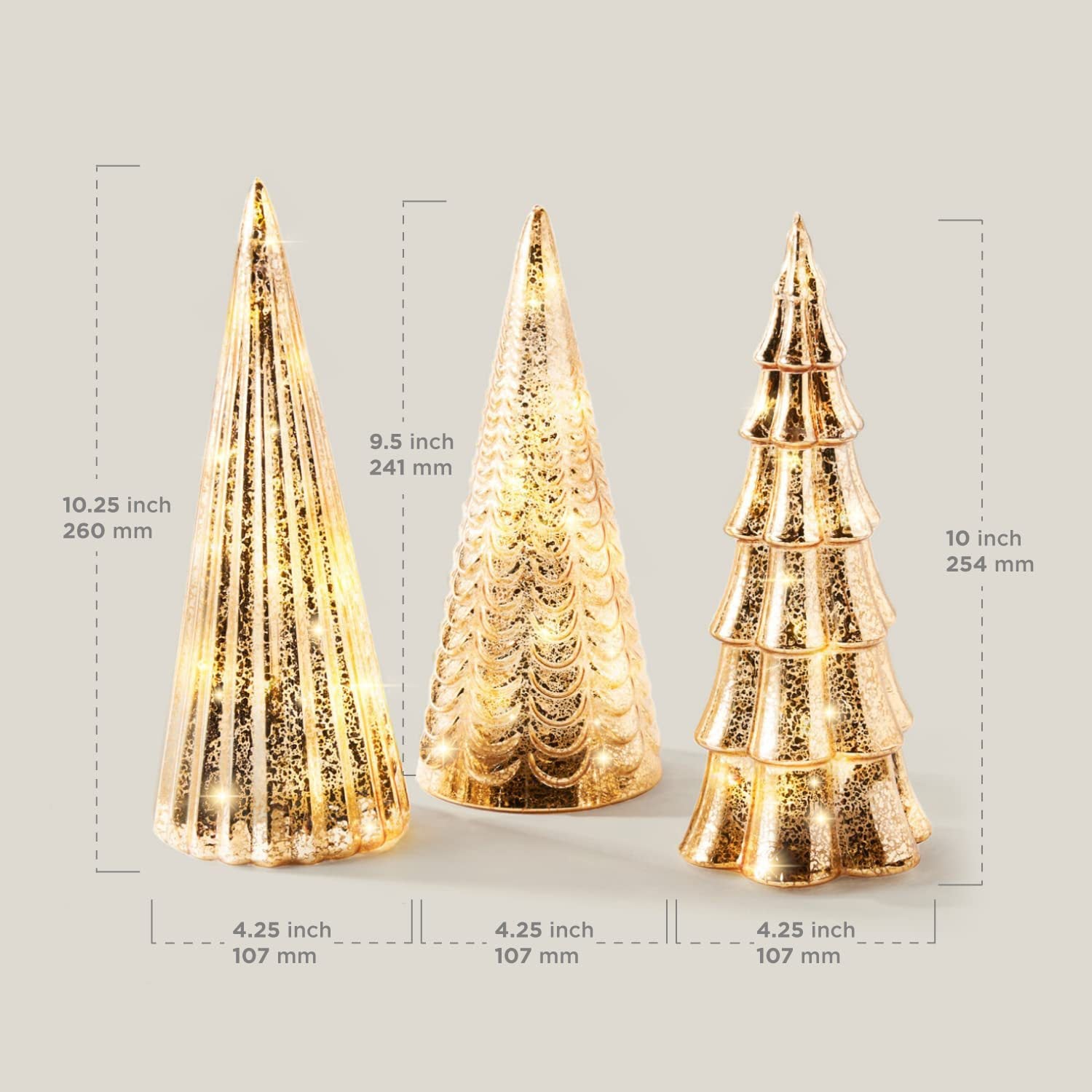 Mercury Glass LED Christmas Tree
